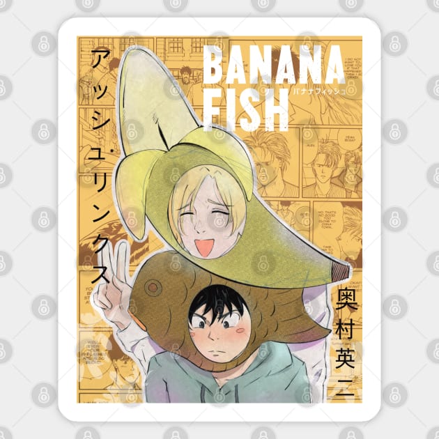 Banana Fish Eiji and Ash Sticker by niconeko3